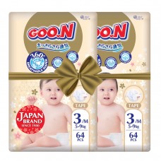 Подгузники GOO.N Premium Soft для детей (размер 3(M), 5-9 kg, 128 шт.)