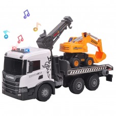 Игровой набор серии Super Big Truck – Автокран Scania с экскаватором (свет, звук)
