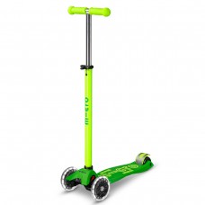 Самокат Micro серии Maxi Deluxe Neon LED - Зеленый попугай