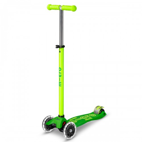 Самокат Micro серии Maxi Deluxe Neon LED - Зеленый попугай (Micro)