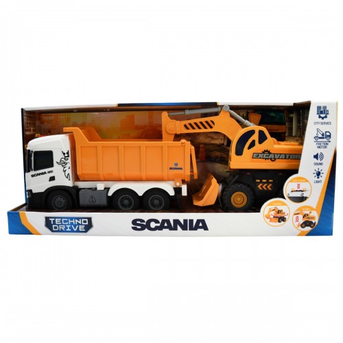 Игровой набор серии 2 in 1 Truck – Самосвал Scania и экскаватор (свет, звук) (TechnoDrive)