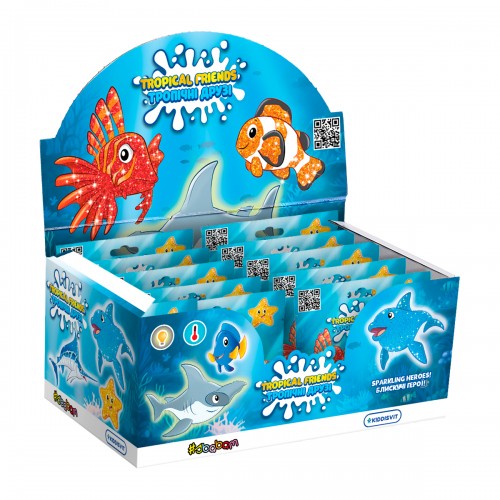 Дисплей стретч-іграшок у вигляді тварини серії Желейна – Тропічні друзі (8 шт.) (#sbabam)