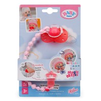 Пустышка для куклы Baby Born на клипсе (розовая)