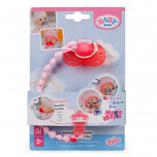 Пустышка для куклы Baby Born на клипсе (розовая)