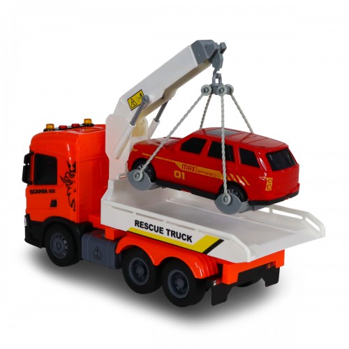 Ігровий набір серії Big Truck – Евакуатор Scania з машиною (світло, звук) (TechnoDrive)