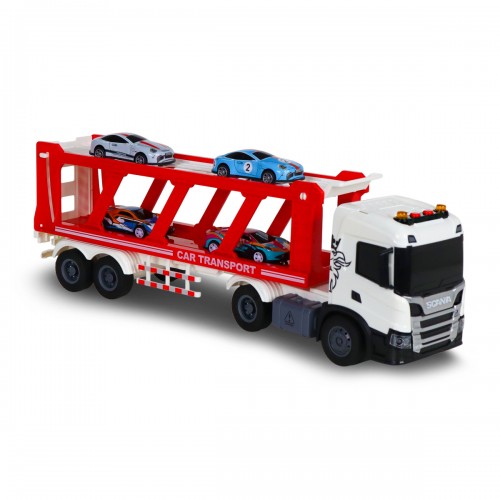 Ігровий набір серії Large Truck – Автоперевізник Scania (4 машини, світло, звук) (TechnoDrive)