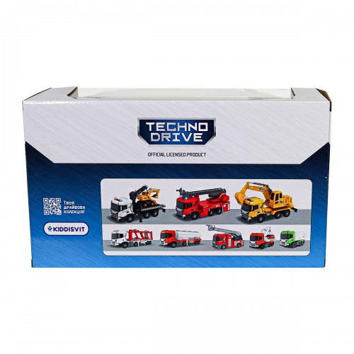 Автомодель серии Big Truck – Пожарная машина Scania (свет, звук, функ. воды) (TechnoDrive)