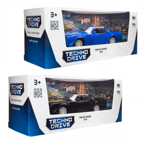 Автомодель - Pontiac Firebird 1978 (черный, синий) (TechnoDrive)