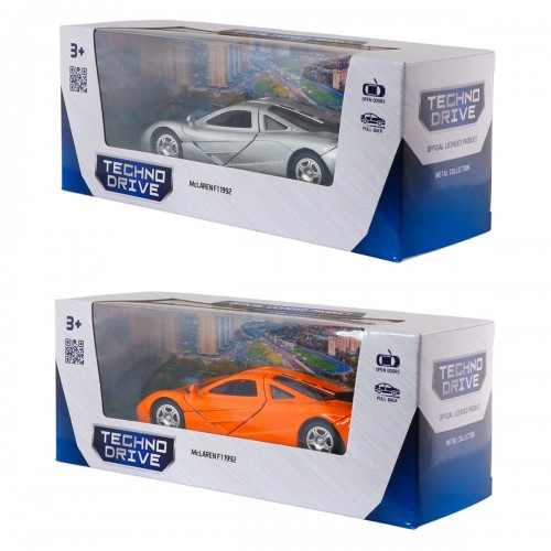 Автомодель - McLaren F1 1992 (серый, оранжевый) (TechnoDrive)