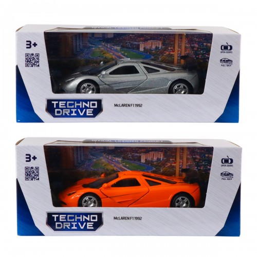 Автомодель - McLaren F1 1992 (серый, оранжевый) (TechnoDrive)
