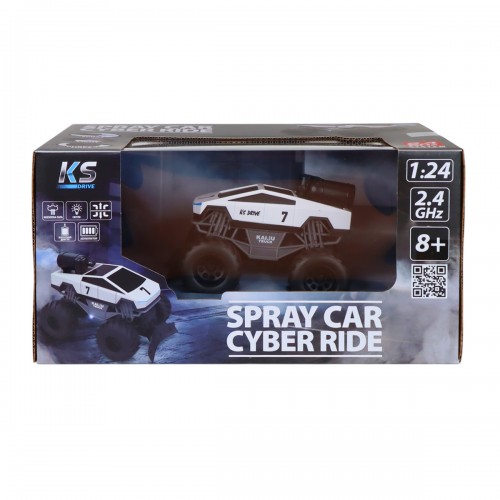 Автомобиль Spray Car на р/у – Cyber Ride (белый, 1:24, выхлопной пар) (KS Drive)