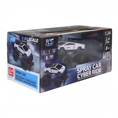 Автомобиль Spray Car на р/у – Cyber Ride (белый, 1:24, выхлопной пар) (KS Drive)