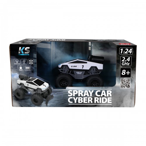Автомобиль Spray Car на р/у – Cyber Ride (белый, 1:24, выхлопной пар) (KS Drive)