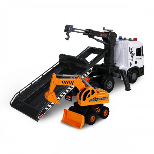 Игровой набор серии Super Big Truck – Автокран Scania с экскаватором (свет, звук) (TechnoDrive)