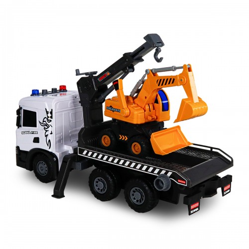 Игровой набор серии Super Big Truck – Автокран Scania с экскаватором (свет, звук) (TechnoDrive)