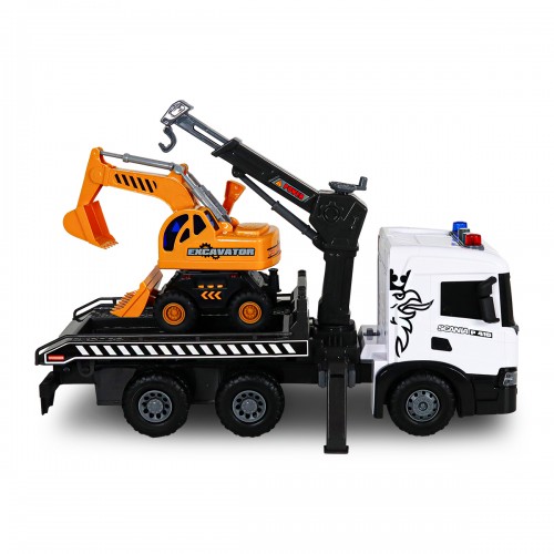 Игровой набор серии Super Big Truck – Автокран Scania с экскаватором (свет, звук) (TechnoDrive)