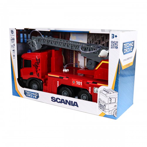 Автомодель серії Super Big Truck – Пожежна машина Scania (світло, звук, функ. води) (TechnoDrive)