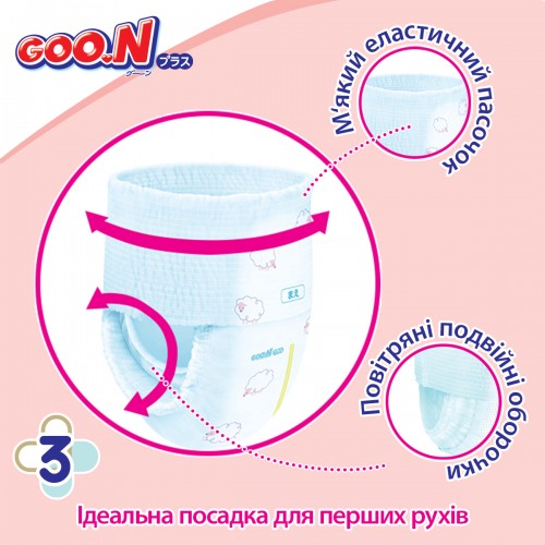 Трусики-подгузники Goo.N Plus для детей (размер 3(M), 6-12 кг, 52 шт) (Goo.N Plus) Трусики-подгузники Goo.N Plus для детей (размер 3(M), 6-12 кг, 52 шт) (Goo.N Plus)