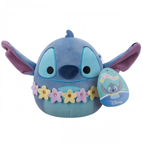 Мягкая игрушка Squishmallows серии Disney - Стич в гавайских леях (17 см) (Squishmallows)