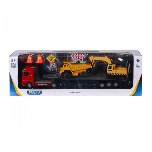 Игровой набор - Автоперевозчик (автоперевозчик, самосвал, экскаватор, акс.) (TechnoDrive)