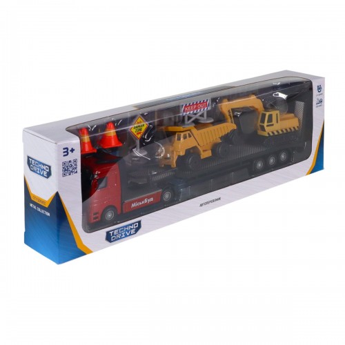 Игровой набор - Автоперевозчик (автоперевозчик, самосвал, экскаватор, акс.) (TechnoDrive)