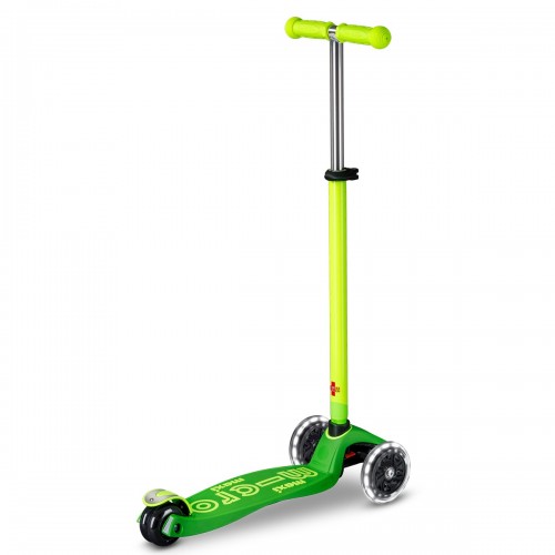 Самокат Micro серии Maxi Deluxe Neon LED - Зеленый попугай (Micro)