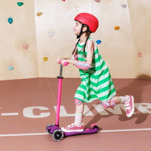 Самокат Micro серии Maxi Deluxe Neon LED - Ультра розовый (Micro)