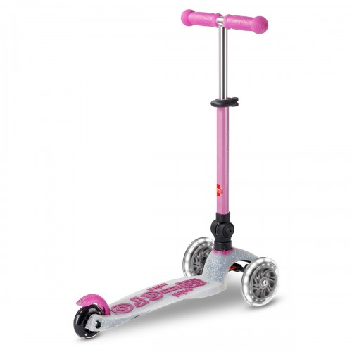 Самокат MICRO складной серии Mini Deluxe Foldable Orion Glow LED – Розовый (Micro)