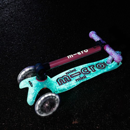 Самокат MICRO складной серии Mini Deluxe Foldable Orion Glow LED – Розовый (Micro)