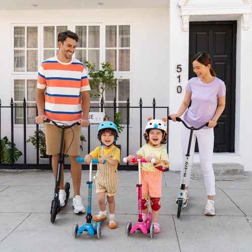 Самокат MICRO складной серии Mini Deluxe Foldable LED – Голубой океан (Micro)