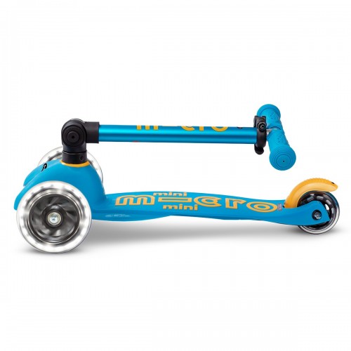 Самокат MICRO складной серии Mini Deluxe Foldable LED – Голубой океан (Micro)