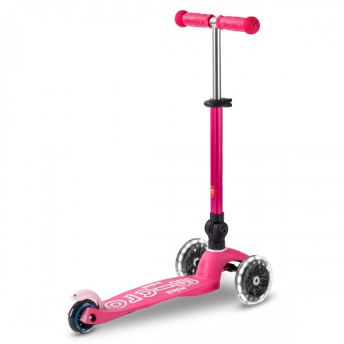Самокат MICRO складной серии Mini Deluxe Foldable LED – Розовый (Micro)