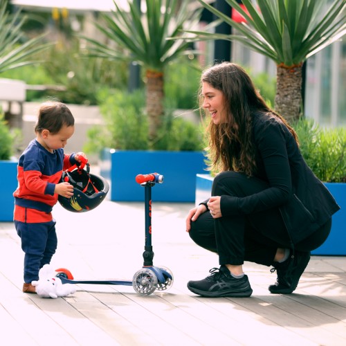 Самокат MICRO складной серии Mini Deluxe Foldable LED – Синий (Micro)