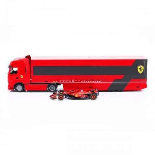 Ігровий набір - Вантажівка-тягач Iveco S-Way та болід SF-24 (1:43) (Bburago)