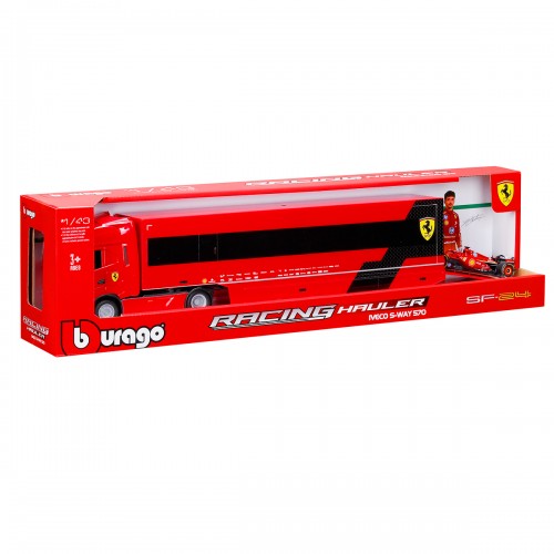 Ігровий набір - Вантажівка-тягач Iveco S-Way та болід SF-24 (1:43) (Bburago)