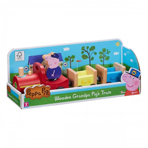 Деревянный игровой набор Peppa - Паровозик дедушки Пеппы (Peppa Pig)