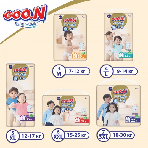 Трусики-подгузники Goo.N Premium Soft для детей (размер 3(M), 7-12 kg, 50 шт) (Goo.N Premium Soft)