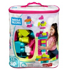 Конструктор розовый в мешке (80 дет.) Mega Bloks