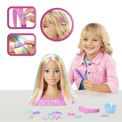 Лялька-манекен для зачісок "Кольорове перевтілення" Barbie з аксесуарами (Barbie)