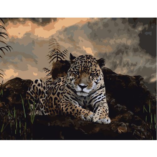 Картина по номерам "Уставший леопард" ★★★ (Strateg)