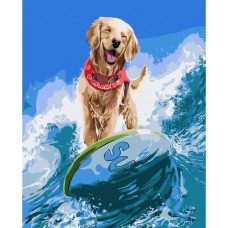 Картина по номерам "Пушистый серфингист"