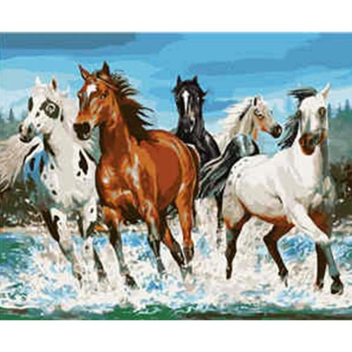 Картина по номерам "Бравые кони" (MiC)