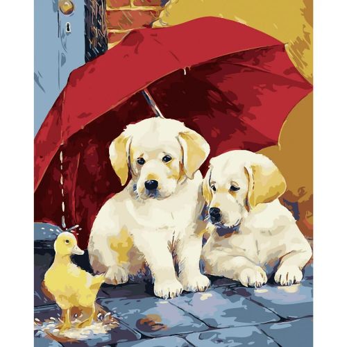 Картина по номерам "Зонтик для друзей" (MiC)