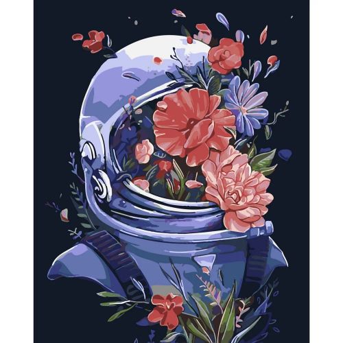 Картина по номерам "Космические цветы" (MiC)