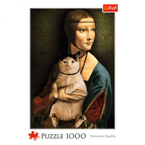Пазлы "Дама с котом", 1000 элементов (Trefl)