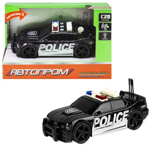 Інтерактивна інерційна поліцейська машина, чорний (Автопром)
