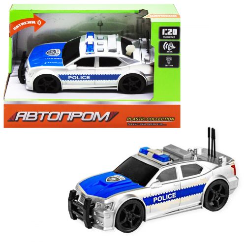Интерактивная инерционная полицейская машина, серный (Автопром)