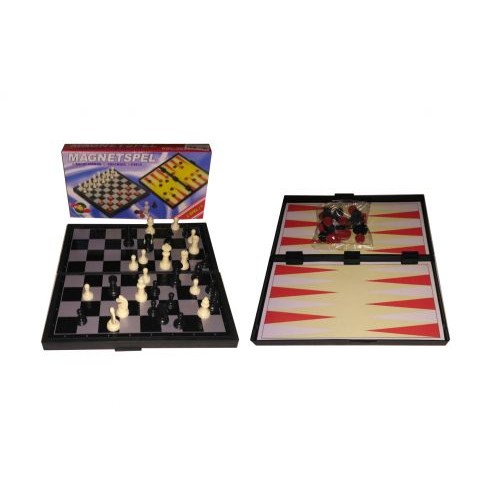 Игровой набор "Magnetspel" 3 в 1: шашки, нарды, шахматы