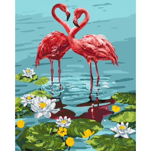 Картина по номерам "Пара фламинго" (Идейка)