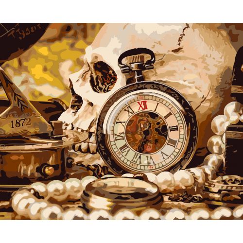 Картина по номерам "Старинные часы" ★★★★★ (Оптифрост)